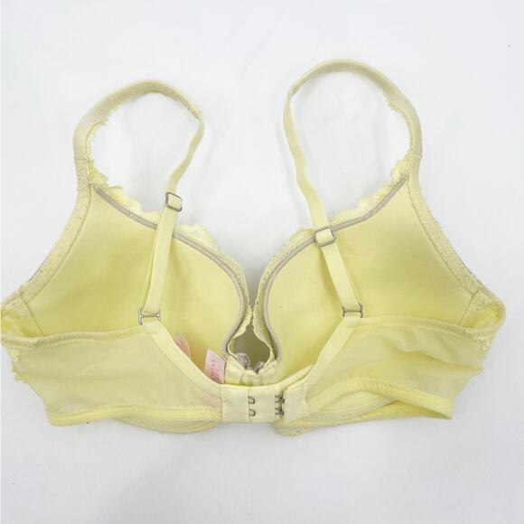 VICTORIA’S SECRET Bra Size 32D Body By Victoria Lined Demi Lace Yellow Lingerie - Picture 2 of 16